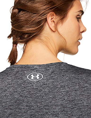 Under Armour Tech Short Sleeve-Twist Camiseta, Mujer, (Black/Metallic Silver (001), M