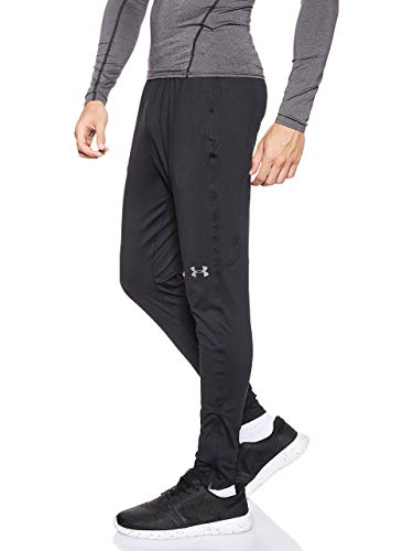 Under Armour UA Challenger II Pantalones para hombre, ajustado pantalón de chándal, pantalones largos ultraligeros y de secado rápido, Black/Graphite (001), MD