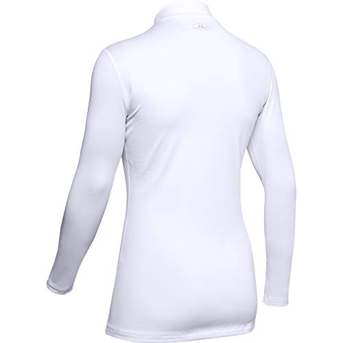 Under Armour UA Coldgear Authentics Mock Camiseta de Manga Larga, Mujer, Blanco White, XL