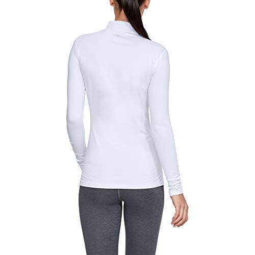 Under Armour UA Coldgear Authentics Mock Camiseta de Manga Larga, Mujer, Blanco White, XL