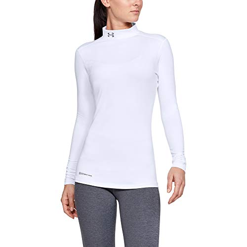 Under Armour UA Coldgear Authentics Mock Camiseta de Manga Larga, Mujer, Blanco White, XL Under Armour UA Coldgear Authentics Mock Camiseta de Manga Larga, Mujer, Blanco White, XL