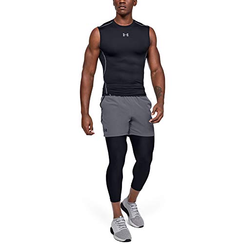 Under Armour UA HeatGear ARMOUR Sleeveless, Camiseta Sin Mangas Hombre, Negro (Black/Steel 001), M Under Armour UA HeatGear ARMOUR Sleeveless, Camiseta Sin Mangas Hombre, Negro (Black/Steel 001), M
