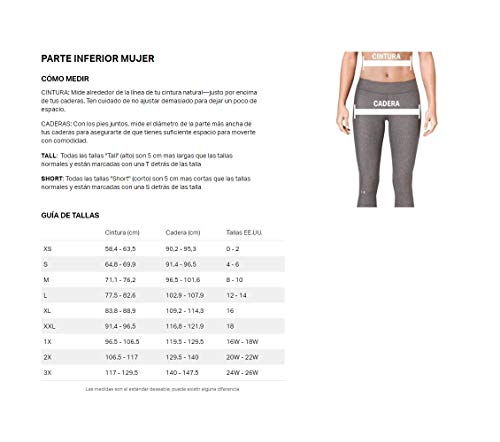 Under Armour UA Heatgear Leggings, Mujer, (Charcoal Light Heather/Charcoal Light Heather/Metallic Silver (019), S