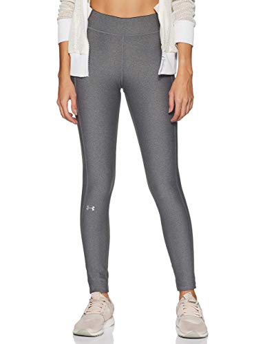 Under Armour UA Heatgear Leggings, Mujer, (Charcoal Light Heather/Charcoal Light Heather/Metallic Silver (019), S