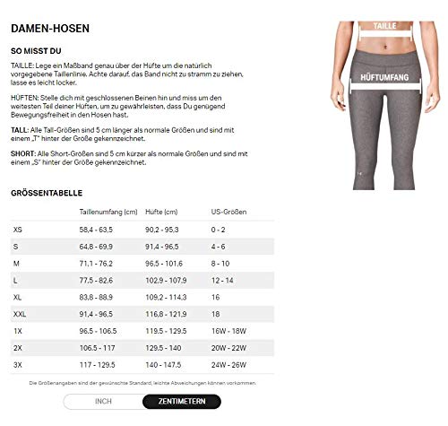 Under Armour UA Heatgear Leggings, Mujer, Negro (Black/Black/Metallic Silver (001), M