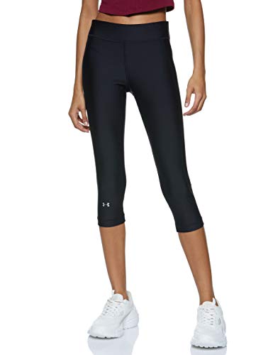 Under Armour UA Heatgear Leggings, Mujer, Negro (Black/Black/Metallic Silver (001), M