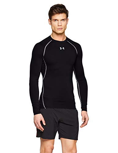 Under Armour UA Heatgear Long Sleeve Camiseta De Manga Larga, Hombre, Negro (Black/Steel 001), M