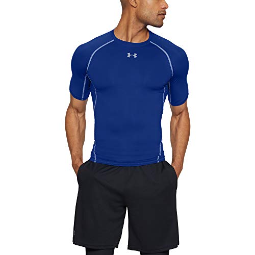 Under Armour UA Heatgear Short Sleeve Camiseta, Hombre, Azul (Royal/Steel (400), L