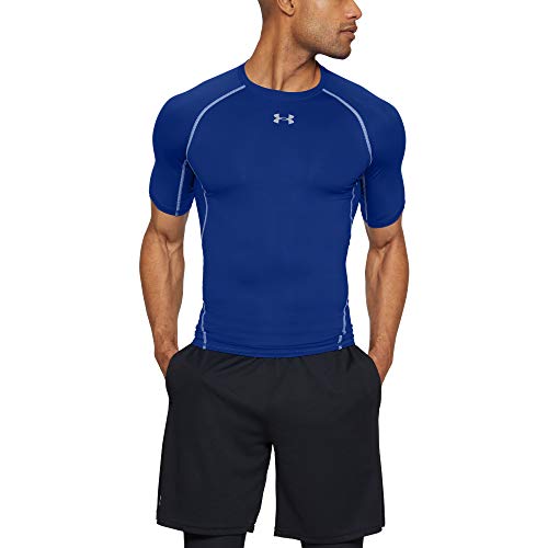Under Armour UA Heatgear Short Sleeve Camiseta, Hombre, Azul (Royal/Steel (400), M