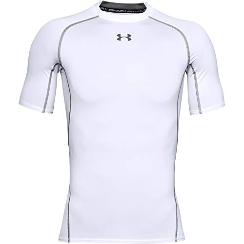Under Armour UA Heatgear Short Sleeve Camiseta, Hombre, Blanco (White/Graphite (100), L