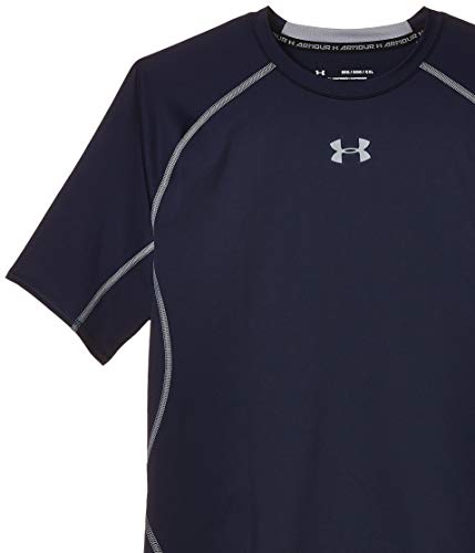 Under Armour UA Heatgear Short Sleeve Camiseta, Hombre, NavyAzul (Midnight Navy/Steel (410), XL