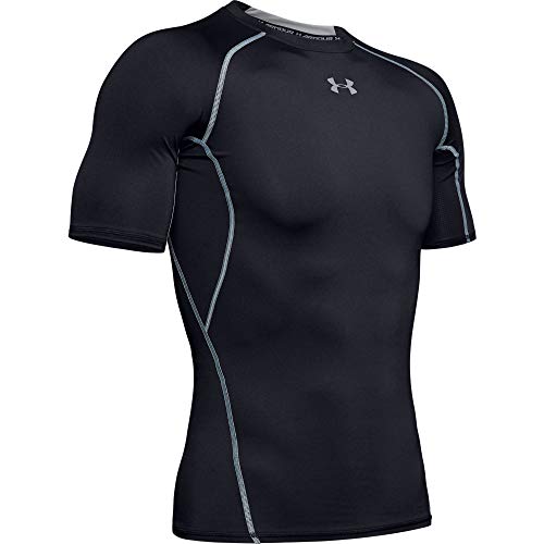 Under Armour UA Heatgear Short Sleeve Camiseta, Hombre, Negro (Black/Steel (001), L Under Armour UA Heatgear Short Sleeve Camiseta, Hombre, Negro (Black/Steel (001), L