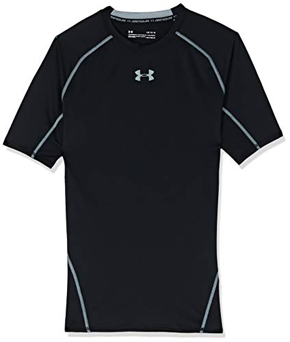 Under Armour UA Heatgear Short Sleeve Camiseta, Hombre, Negro (Black/Steel (001), L Under Armour UA Heatgear Short Sleeve Camiseta, Hombre, Negro (Black/Steel (001), L