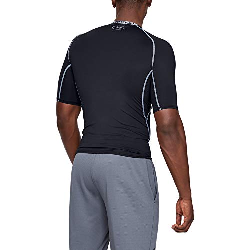 Under Armour UA Heatgear Short Sleeve Camiseta, Hombre, Negro (Black/Steel (001), L Under Armour UA Heatgear Short Sleeve Camiseta, Hombre, Negro (Black/Steel (001), L