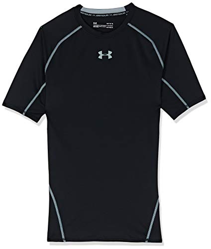 Under Armour UA Heatgear Short Sleeve Camiseta, Hombre, Negro (Black/Steel (001), M