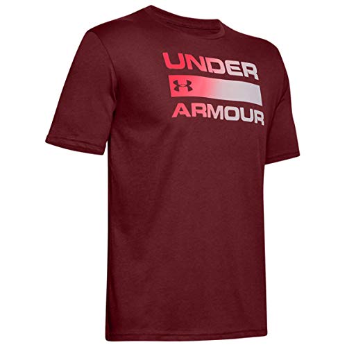 Under Armour UA Team Issue Wordmark Camiseta de Manga Corta para Hombre con diseño gráfico, Ropa de Deporte y Fitness para Hombre, Hombre, Manga Corta, 1329582, Córdoba (615)/Halo Gray, S