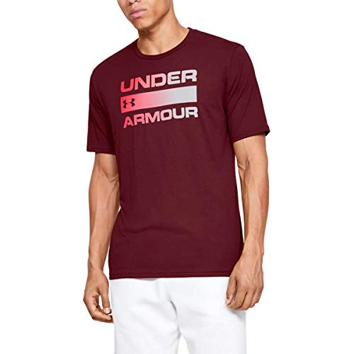 Under Armour UA Team Issue Wordmark Camiseta de Manga Corta para Hombre con diseño gráfico, Ropa de Deporte y Fitness para Hombre, Hombre, Manga Corta, 1329582, Córdoba (615)/Halo Gray, S