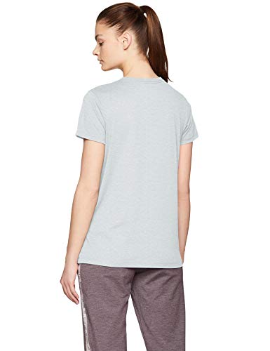 Under Armour Vertical WM Graphic Classic Crew Camiseta, Mujer, Gris (Mod Gray Light Heather/Orange Dream 011), S