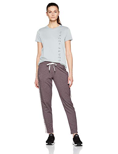 Under Armour Vertical WM Graphic Classic Crew Camiseta, Mujer, Gris (Mod Gray Light Heather/Orange Dream 011), S