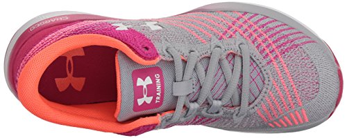 Under Armour Women's Threadborne Push Training Shoes, Zapatillas Deportivas, Overcast Gray 102 Tropic Pink, 35 EU