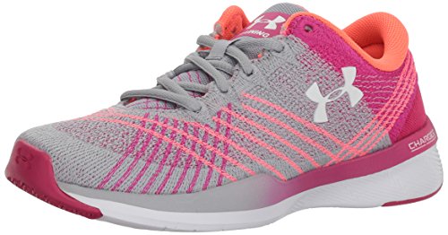 Under Armour Women's Threadborne Push Training Shoes, Zapatillas Deportivas, Overcast Gray 102 Tropic Pink, 35 EU