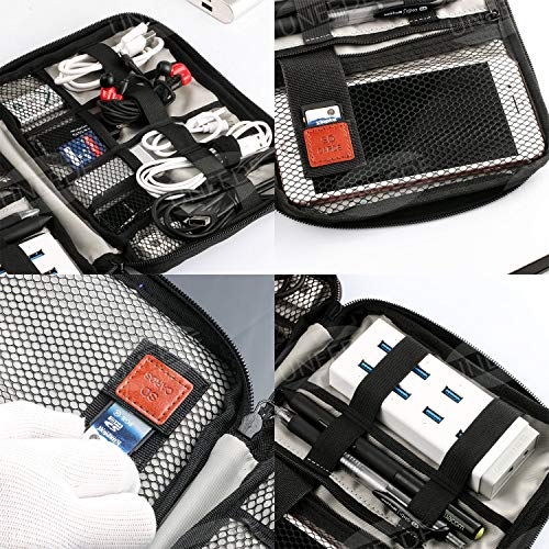 UNEEDE 2018 Cable Organizer Bag Cremallera Doble Universal Storage Case 9.4 x 6.6 Pulgadas, Gris UNEEDE 2018 Cable Organizer Bag Cremallera Doble Universal Storage Case 9.4 x 6.6 Pulgadas, Gris