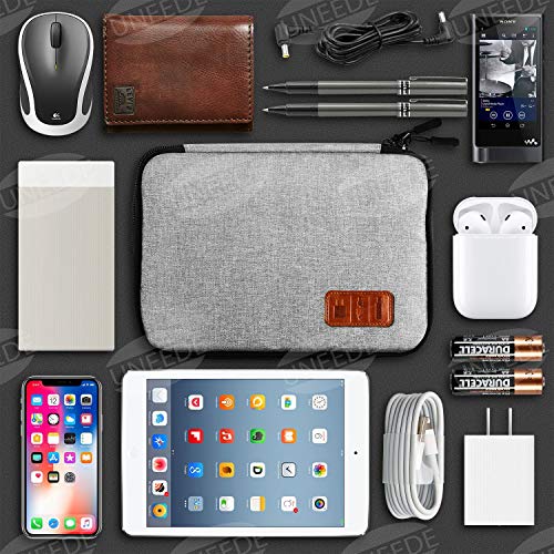 UNEEDE 2018 Cable Organizer Bag Cremallera Doble Universal Storage Case 9.4 x 6.6 Pulgadas, Gris UNEEDE 2018 Cable Organizer Bag Cremallera Doble Universal Storage Case 9.4 x 6.6 Pulgadas, Gris