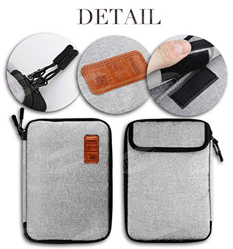 UNEEDE 2018 Cable Organizer Bag Cremallera Doble Universal Storage Case 9.4 x 6.6 Pulgadas, Gris UNEEDE 2018 Cable Organizer Bag Cremallera Doble Universal Storage Case 9.4 x 6.6 Pulgadas, Gris