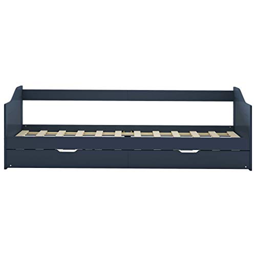 UnfadeMemory Marco de Cama Nido con Ruedas y Listones,Sofá Cama,90x200cm,Muebles de Hogar,Madera Maciza de Pino (Gris) UnfadeMemory Marco de Cama Nido con Ruedas y Listones,Sofá Cama,90x200cm,Muebles de Hogar,Madera Maciza de Pino (Gris)