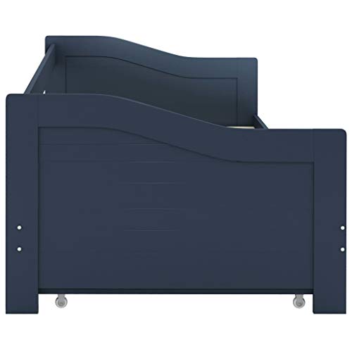 UnfadeMemory Marco de Cama Nido con Ruedas y Listones,Sofá Cama,90x200cm,Muebles de Hogar,Madera Maciza de Pino (Gris) UnfadeMemory Marco de Cama Nido con Ruedas y Listones,Sofá Cama,90x200cm,Muebles de Hogar,Madera Maciza de Pino (Gris)