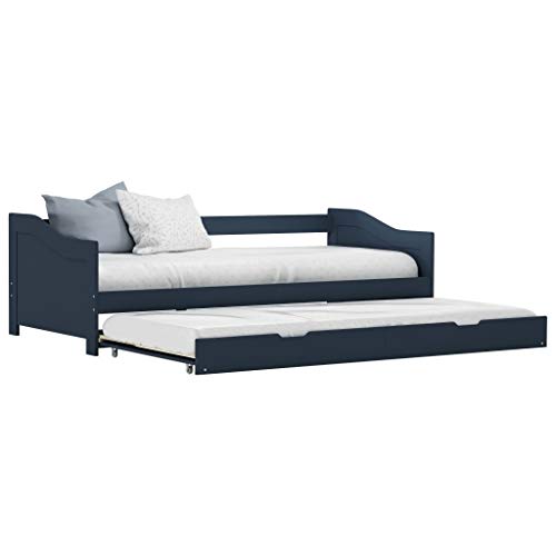 UnfadeMemory Marco de Cama Nido con Ruedas y Listones,Sofá Cama,90x200cm,Muebles de Hogar,Madera Maciza de Pino (Gris) UnfadeMemory Marco de Cama Nido con Ruedas y Listones,Sofá Cama,90x200cm,Muebles de Hogar,Madera Maciza de Pino (Gris)