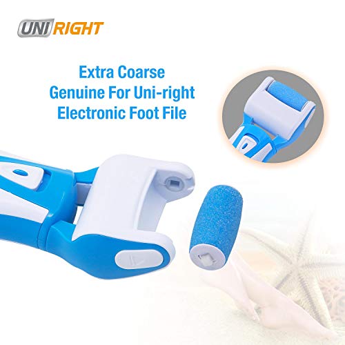 UNI RIGHT Electric Foot File, Pedicure Feet Care Machine with 2 Rollers, Dead Skin Removal,Hard Foot Skin Smooth Exfoliating for Foot Spa/Rechargeable Pedicure Hard Skin Remover (Roller Head) …