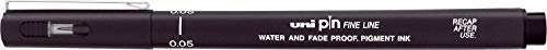 Uni - tiralíneas de punta fina (0,05 mm) resistente al agua y a las manchas, bolígrafo de punta fina; color negro. Uni - tiralíneas de punta fina (0,05 mm) resistente al agua y a las manchas, bolígrafo de punta fina; color negro.