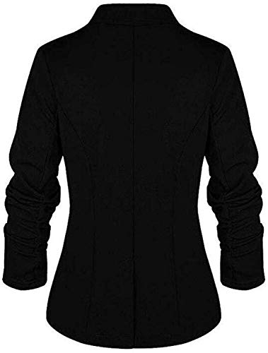 Uni-Wert Blazer Mujer Chaqueta de Traje Slim Fit Elegante Casual Oficina Negocios Outwear Solapa Manga 3/4 Chaqueta de Traje para Mujer