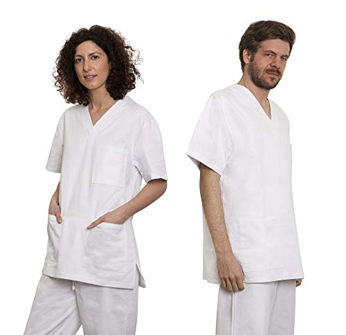 Uniforme Sanitario Pijama Conjunto Casaca Y Pantalón Unisex Hombre Y Mujer | Uniforme Hospitalario 100% Algodón Sanforizado | para Médicos, Enfermeros, Personal Sanitario, Veterinarios, Esteticistas
