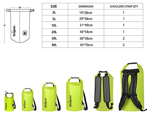 Unigear Bolsa Estanca 2L~40L Seca Impermeable + Funda De Movíl Camping Playa