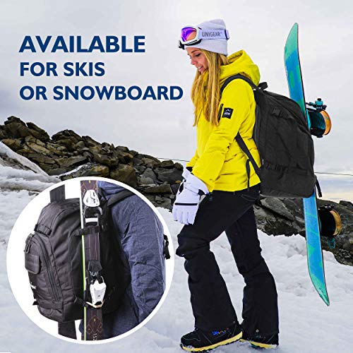Unigear Bolsa para Botas de Esquí Mochila con Compartimientos de Botas Ropa Casco y Correa para Tabla de Snowboard Gran Capacidad de 55L de Hombre y Mujer Unisex (Negro)