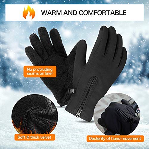 Unigear Guantes de Invierno Super Cálido Impermeable Pantalla Táctil A Prueba de Viento Antideslizante para Acampada y Senderismo Moto Ciclismo Hombre Mujer