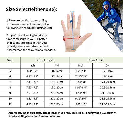 Unigear Guantes de Invierno Super Cálido Impermeable Pantalla Táctil A Prueba de Viento Antideslizante para Acampada y Senderismo Moto Ciclismo Hombre Mujer