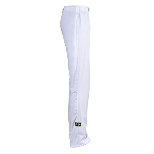 Unisex Blanco Brasil Capoeira Artes Marciales Abada Elástico Pantalones 5 Tallas (L)