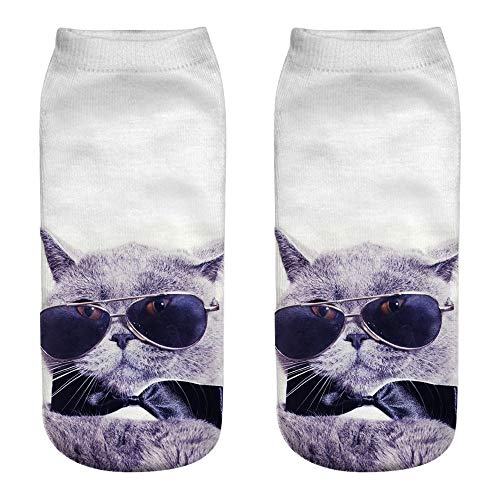 Unisex Divertido Calcetines Lindos 3D Moda Gato Impreso Calcetines Casuales Calcetines Para Mujer Lindo Tobillo De Corte Bajo