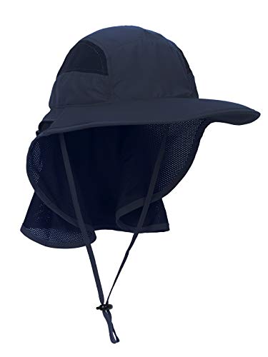Unisex Gorra de Safari con Extra Largo Protector de Nuca 12cm Gran Borde para Actividades al Aire Libre Sol Protección UV - Actualizado el Tela Azul Oscuro Unisex Gorra de Safari con Extra Largo Protector de Nuca 12cm Gran Borde para Actividades al Aire Libre Sol Protección UV - Actualizado el Tela Azul Oscuro