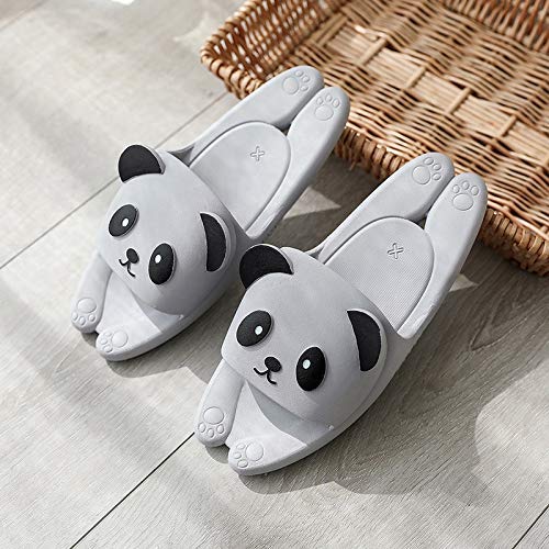 Unisex Niños Availablel Panda Zapatillas de Dibujos Animados Lindos Zapatos Caseros Zapatos de Ducha Sandalias al Aire Libre Suave Antideslizante Regalo(26/27 EU,Gris)