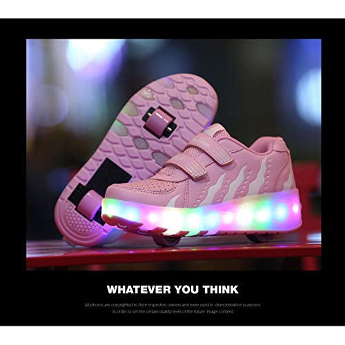 Unisex Niños Patines De Ruedas LED Zapatos Con Ruedas Iluminados Zapatillas De Patinaje En Línea Luminosas Zapatillas De Gimnasia Al Aire Libre Patineta Técnica Para Niños Niñas,Rosado,32 Unisex Niños Patines De Ruedas LED Zapatos Con Ruedas Iluminados Zapatillas De Patinaje En Línea Luminosas Zapatillas De Gimnasia Al Aire Libre Patineta Técnica Para Niños Niñas,Rosado,32