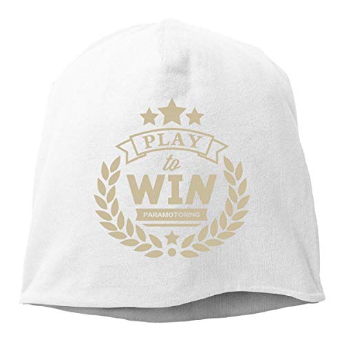 Unisex Play to Win Sombrero de Gorros de Punto de paramotor, Gorra de Calavera de Hip-Hop, Gorro de puño, Gorra de Reloj, Sombreros de quimioterapia