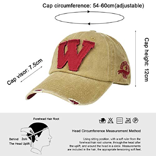 Unisex Verano Gorra De Béisbol Algodón Color Sólido Gorra Snapback Casuales Letra W Sombrero Vaquero Gorra Trucker Molienda Borde Haga Viejo Sombrero para Hombres Mujeres (Caqui) Unisex Verano Gorra De Béisbol Algodón Color Sólido Gorra Snapback Casuales Letra W Sombrero Vaquero Gorra Trucker Molienda Borde Haga Viejo Sombrero para Hombres Mujeres (Caqui)