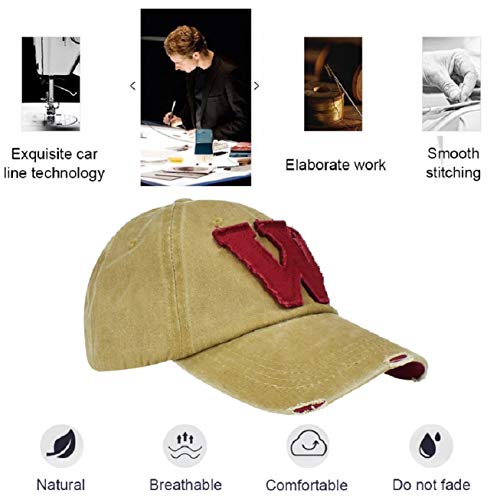 Unisex Verano Gorra De Béisbol Algodón Color Sólido Gorra Snapback Casuales Letra W Sombrero Vaquero Gorra Trucker Molienda Borde Haga Viejo Sombrero para Hombres Mujeres (Caqui) Unisex Verano Gorra De Béisbol Algodón Color Sólido Gorra Snapback Casuales Letra W Sombrero Vaquero Gorra Trucker Molienda Borde Haga Viejo Sombrero para Hombres Mujeres (Caqui)
