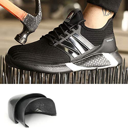 Unisex Zapatillas de Seguridad con Puntera de Acero Hombre Mujer Zapatos de Trabajo Transpirables Antideslizante Ligeras Comodas Zapatillas de Senderismo (Color : Black, Size : 38)