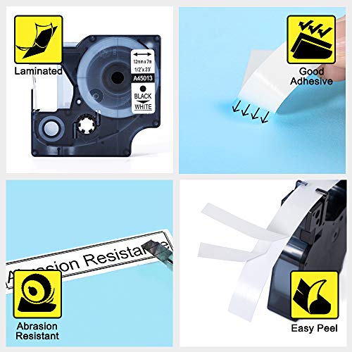 Unistar – Cinta de Etiquetas Compatible para Usar en Lugar de Dymo 45013 S0720530 Negro sobre Blanco Cinta Cassette Cintas de Etiquetas Compatible para Dymo LabelManager 160, 3-Pack 12 mm x 7 m Unistar – Cinta de Etiquetas Compatible para Usar en Lugar de Dymo 45013 S0720530 Negro sobre Blanco Cinta Cassette Cintas de Etiquetas Compatible para Dymo LabelManager 160, 3-Pack 12 mm x 7 m