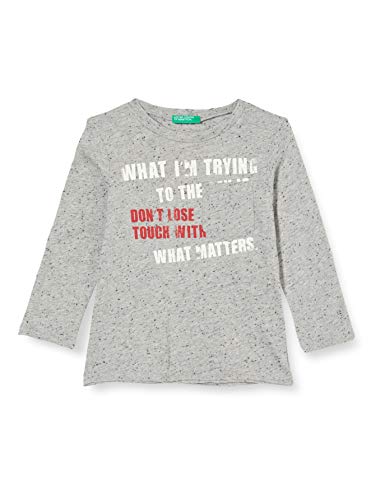 United Colors of Benetton T-Shirt M/l Camiseta de Manga Larga, Gris (Grigio 901), 86/92 (Talla del Fabricante: 2Y) para Bebés United Colors of Benetton T-Shirt M/l Camiseta de Manga Larga, Gris (Grigio 901), 86/92 (Talla del Fabricante: 2Y) para Bebés